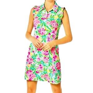 NEW Lilly Pulitzer Luxletic Silvia Stretch Knit Golf Athleisure Dress UPF 50+ XL